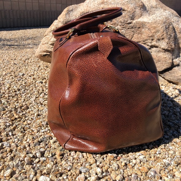 I Santi VTG Pebble Leather Duffel Bag Weekender 💼 - Picture 5 of 12